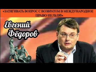 Евгений Фёдоров: «Затягивать вопрос с возвратом в международное право нельзя!»